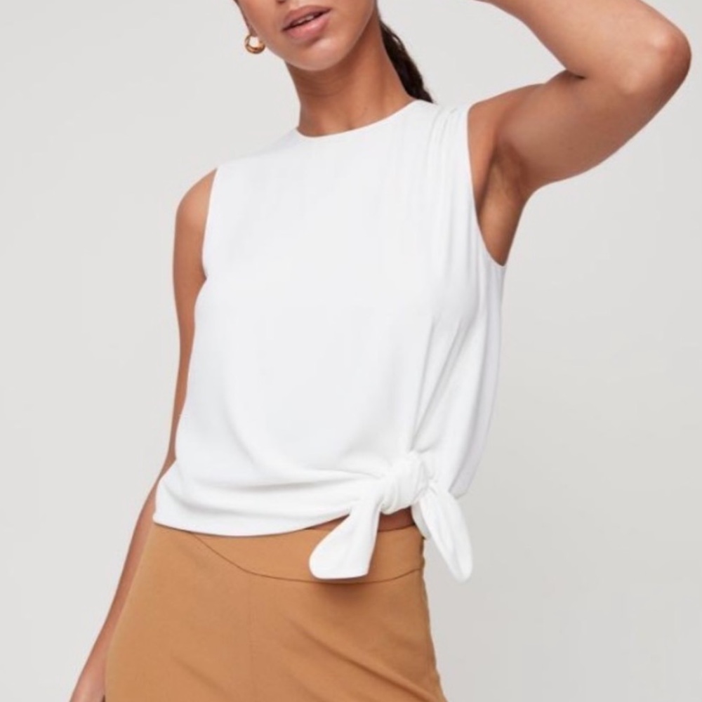 Aritzia Babaton Hopkins Side Tie Sleeveless Top